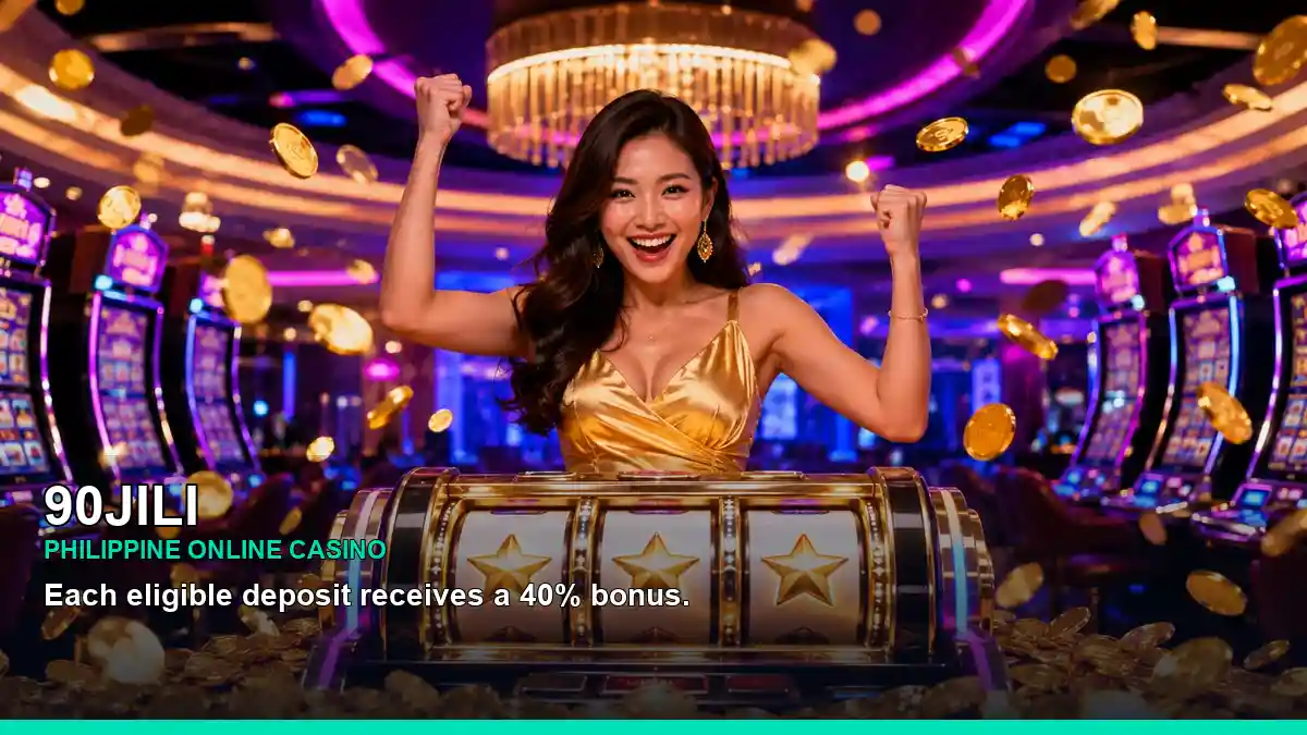 90JILI jackpot slot games displayed in a bright celebratory layout for Philippine players
